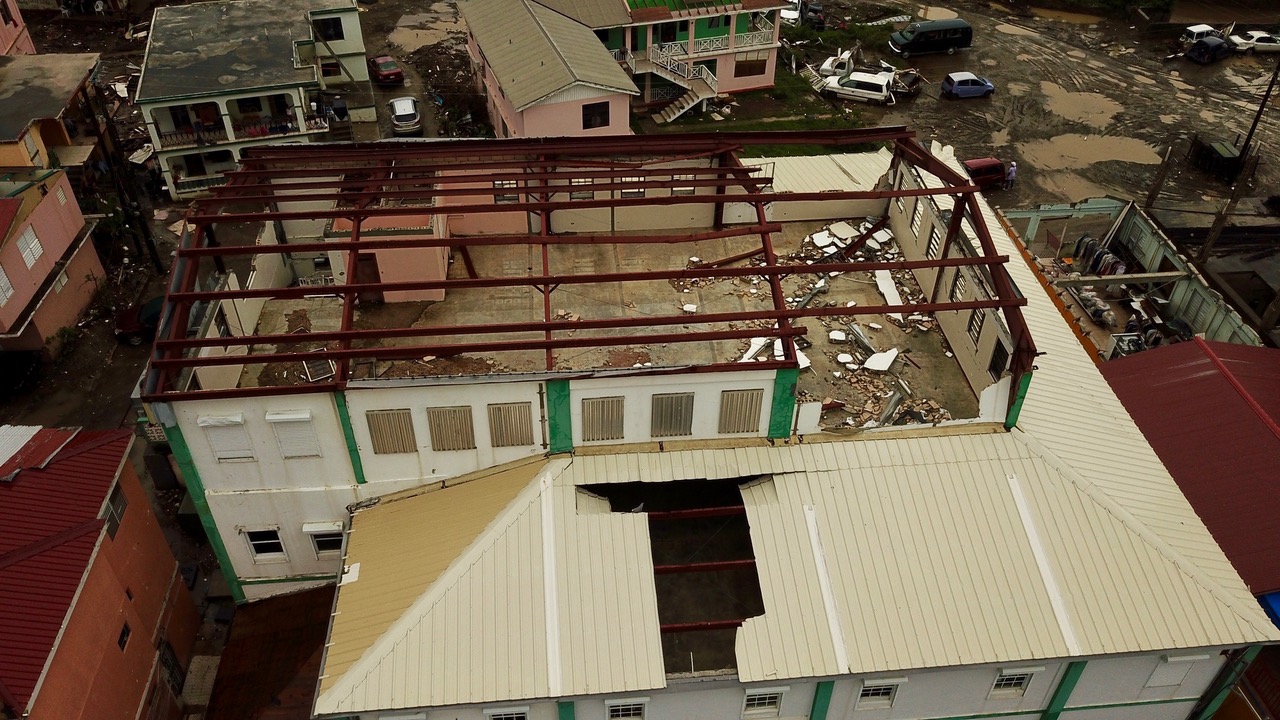 island corporation building roof damage